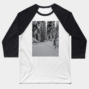 Quiet Snow Shoeing Trail Baseball T-Shirt